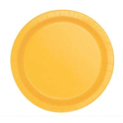 Unique Party Round Dessert Plate (Pack Of 20) (Yellow) - 100% Mixed - (SG38475)