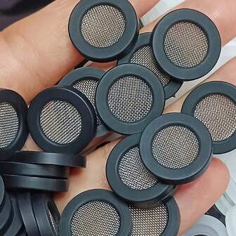 A Set Of 10 Plastic Faucet Filter Gaskets With Stainless Steel Mesh - Easy To Install, No Electricity Required, Shower Head Gasket Suitable For Standard 1/2 Inch Shower Hose And Nozzle, Durable Rubber Gasket With Filter