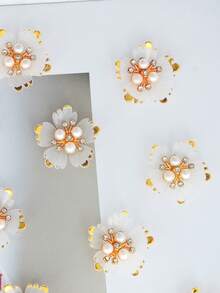 50pcs 28mm Rhinestone 5-Petal Flower DIY Decorations, Suitable For Jewelry, Shoes, Clothing, Bags, Christmas Gifts