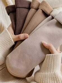 5 Paar Damen Warme Winter Socken - Bequeme Hausschuhe, geeignet für den täglichen Gebrauch, Weihnachten, Winterwärme Zuhause