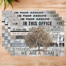 1 件/4 件/6 件亚麻餐垫，印有激励团队精神的图案，适合餐桌、四季装饰、现代可洗桌垫、家居装饰、杯垫、厨房餐垫、室内/室外派对装饰、理想礼物 - 彩色 - 查看 16