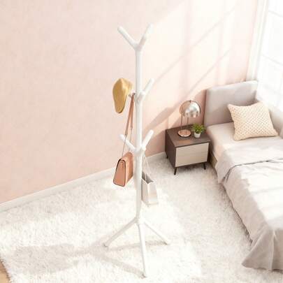 1 Piece Metal Coat Stand,Simple And Modern Hanging Clothes Rack, Floor To Ceiling Simple Bedroom Clothes And Hat Rack, Household Clothes Storage Rack