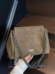 Túi xách nữ cổ điển sang trọng, túi đeo vai đa năng thu đông, túi tote dung tích lớn, thích hợp đi làm và đi chơi - xanh quân đội - Xem 5