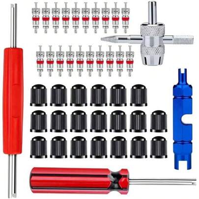 Stem Removal Kit Including Spool Removal And Installation, 4 - Way, Tire Caps And Cores Most Types Of Tires