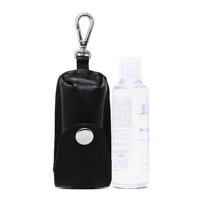 Chaveiro de Couro Porta Álcool em Gel