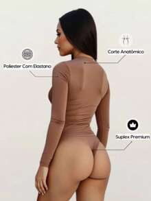 Women's Suplex Body Kit Long Sleeve High Neck Cacharrel Second Skin Premium Fashion Bory Bore - Bộ C 3/Thân xe - Xem 6