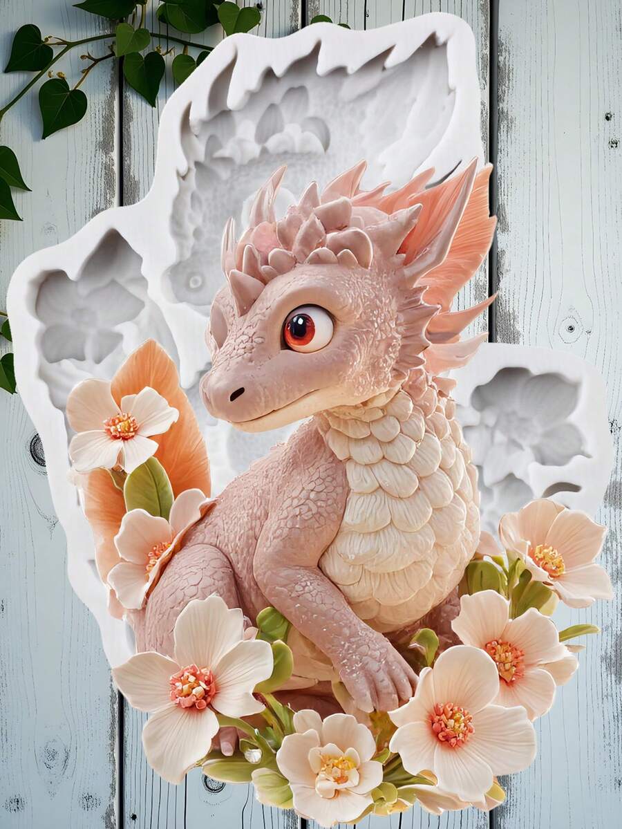 Moldes de Silicone 3D de Dragão, Molde de Fondant, Chocolate, Decoração de Bolo, Topo de Cupcake, Bala, Massa de Polímero, Pasta de Goma