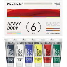 Heavy Body Acrylic Paint Basic 6 X 60ml 2 Oz Color Paint Set For Adults Rich Pigment Art Craft Paints For Canvas Rock Wood