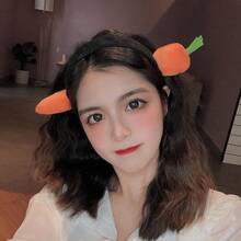 1pc/2pcs Cute Carrot & Salted Fish Cartoon Headband, Korean Style Creative Funny Headwear, Fashion Versatile Hair Hoop, Hair Band, Hairband For Women