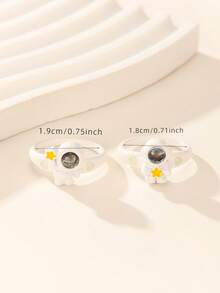 ATLVXJL Bộ 2 chiếc nhẫn hạt phát sáng hình trái tim, phi hành gia, ngôi sao, dành cho cặp đôi/tình bạn, thích hợp đeo hàng ngày hoặc làm quà tặng ngày Valentine. - Nhiều màu - Xem 11