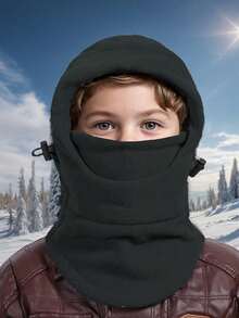 1pc Kids Full Face Ski Mask Neck Warmer, Children Wool Balaclava Hat For Boys And Girls Ski Cap - Multicolor - View 4