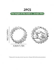 1 套 4 件套不锈钢饼干/曲奇模具 - 波浪形、心形、圣诞树形、星形、厨房烘焙工具，适用于面包店、情人节、生日、婚礼、万圣节、圣诞派对装饰和礼物、圣诞装饰、送给家人和朋友的绝佳礼物、圣诞派对纪念品、节日派对用品