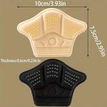 2 Pairs Self-Adhesive Thick Sponge Insoles, Anti-Friction Heel Pads, Suitable For Adjusting Oversized Shoes For A Better Fit. Black/Beige Sports Shoes Protective Pads, Casual Shoes Cushion Pads. Heel Protectors, Anti-Slip, Breathable Material, Cushioning, Wide-Fit Design.