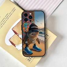 Custodia per telefono creativa con motivo animale Brainrot, compatibile con 12, 11, 13, 14, 15, 16 Max Pro Plus Mini, in morbido silicone nero. Compatibile con 17, 17 Pro, 17 Pro Max. - Z2 - Visualizzare 6