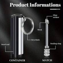 1/3/5/10pcs/ Set Metal Match Flint Lighter, Permanent Match, Permanent Lighter, Emergency Lighter Fire Fighter Set, Metal Keychain Infinite Waterproof Stick (No Fuel) - 3 CÁI - Xem 6