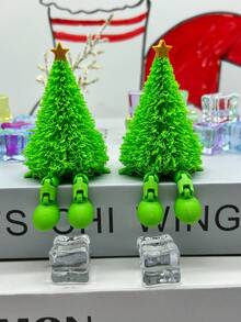 3D Printed Christmas Decorations, Plastic Christmas Tree Ornaments, Christmas Snowman & Reindeer, Christmas Tree With Stars, Desktop Christmas Tree, Movable Joint Christmas Tree, Snowman Shaped Christmas Reindeer, Suitable For Bookshelf, Home, Office Desk, Cafe, Holidays, Parties, Christmas Gifts, Home Decor, Best Gift For Friends - Multicolor - View 11