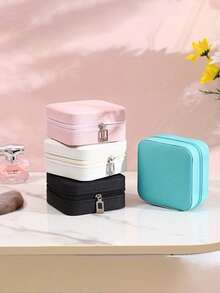 Hộp đựng trang sức có gương (12 chiếc/1 hộp), hộp đựng trang sức du lịch có khóa kéo tiện dụng, hộp đựng trang sức tối giản dùng cho du lịch và gia đình, hộp đựng trang sức mini bằng da thời trang, hộp đựng trang sức, hộp đựng trang sức nhỏ chống bụi, hộp đựng trang sức có khóa kéo, hộp đựng phụ kiện trang sức, hộp đựng mỹ phẩm. - Nhiều màu - Xem 8