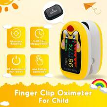 Pulsioxímetro Recargable para Niños 2 Piezas, Oxímetro de Pulso Pediátrico con Diseño de Dibujos Animados, USB Recargable, Medidor de SpO2 y Frecuencia Cardíaca - Multicolor - Ver 6