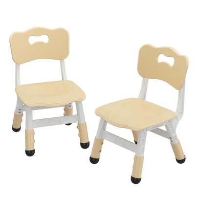 2 sillas para niños, altura ajustable con respaldo, sillas de escritorio para niños de 2 a 12 años, muebles para habitación infantil, escuela, guardería, jardín de infancia, color amarillo.