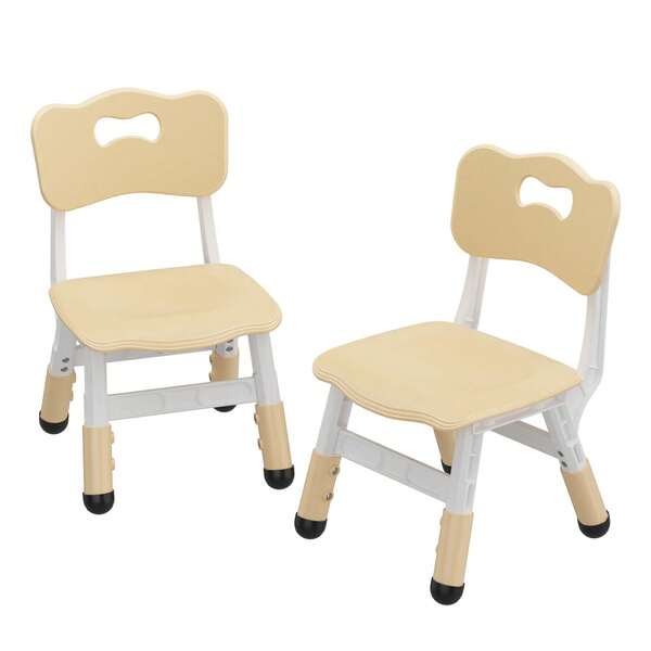 2 sillas para niños, altura ajustable con respaldo, sillas de escritorio para niños de 2 a 12 años, muebles para habitación infantil, escuela, guardería, jardín de infancia, color amarillo.