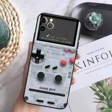 Custodia per telefono a forma di console per videogiochi retrò compatibile con 16, 15, 14, 13, 12 Mini, 11 Pro, XR, X, XS, MAX, 7, 8 Plus, in silicone morbido di colore nero. Custodia compatibile con i modelli 17, 17 Pro e 17 Pro Max. - Z5 - Visualizzare 3