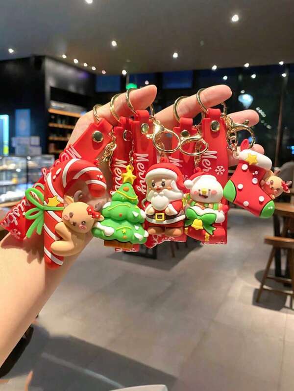 1 Stück - Neue süße Weihnachtsmann Schlüsselanhänger Cartoon Schlüsselanhänger Auto Anhänger Rucksack Hängeaccessoires Kleine Geschenke, Weihnachtsdekoration Geschenke für Menschen Taschenbaumler Auto Lehrer Schwester Geschenkideen