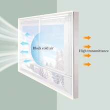 1 قطعة من مادة EVA سهلة الالتصاق، غشاء عازل للنوافذ شفاف سميك - منع التسرب، لاصق ذاتي، بدون حاجة للثقب - يحافظ على البرودة، مثالي لراحة المنزل في الشتاء