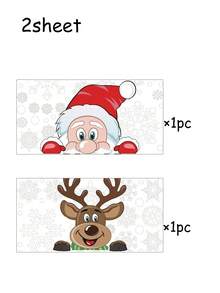 Pegatinas de ventana navideñas, pegatinas de copos de nieve, pegatinas de copos de nieve, Papá Noel y renos de dibujos animados para decoración de fiestas, pegatinas estáticas de invierno para ventanas, pegatinas navideñas, adecuadas para decoración de fiestas navideñas, pegatinas de ventana de invierno, decoración de fiestas - Multicolor - Ver 12