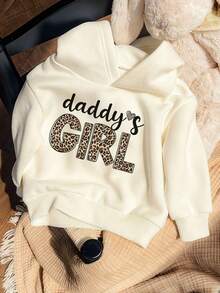 1pc Cartoon Print Hooded Sweatshirt, Cute Baby Girl Warm Comfortable Top, Autumn/Winter