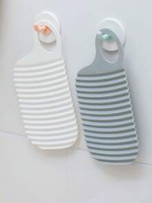 2pcs/Set Portable Thick Silicone Mini Washboard, Anti-Slip Baby Clothes Socks Cleaning Tool - Multicolor - View 3