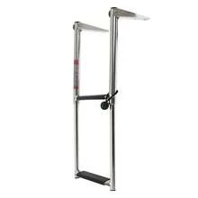OUKANING 2-Step Stainless Steel Telescopic Boat Ladder Telescoping Swim Ladder Boat Marine Ladder For Yacht, Ship, Boat, Swimming Pool