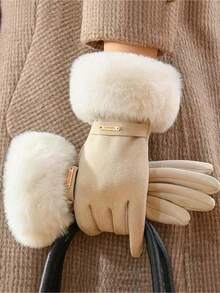 Women's Touchscreen Gloves In Beige, Waterproof With Soft Warm Thermal Lined , Winter Outdoor Gloves Halloween - Hồng - Xem 1