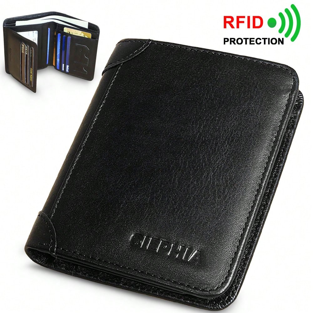 Vintage-Style Men's Tri-Fold Wallet - Genuine Leather RFID Blocking Ultra-Slim Design - Perfect Gift Idea For Men Wallet Mini Wallet Purse Wallet Small Wallet Men Wallet Leather Card Wallet Coin Wallet