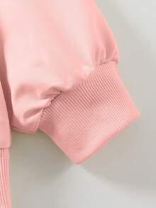 1 buah Sweatshirt Gaya Y2K Manis untuk Remaja Perempuan dengan Motif Pita Renda, Lembut dan Nyaman, Pakaian Kasual Sehari-hari. - Berwarna merah muda - View 5