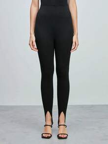 Y2K Stirrup Leggings For Women High Waist Stretchy Yoga Pants Comfy Dance Gym Workout Tights Stirrup Pants Streetwear - 黑色 - 查看 8