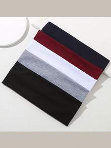 1/5 女士吸汗运动头带套装 - 宽版、弹力、纯色面料头带，适合跑步和健身，舒适防滑设计，秋季配饰，秋季头巾，女士时尚头巾，秋季发带，冬季度假装扮。