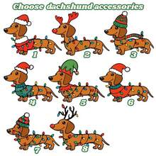 Personalisierte Weihnachtsornament mit Dackel in Weihnachtsoutfit mit Licht und Hundenamen, süßes Geschenk für Dackel-Liebhaber, Geschenk für Dackel-Fans