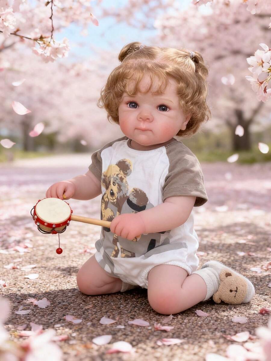 High Quality 18 Inch Full Body Vinyl Bettie Reborn Baby Girl Big Eyes Handmade 3D Painted Newborn Doll Best For Children Christmas/Birthday Present(CD) - Búp bê tái sinh - Xem 1