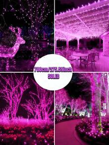 1 pieza Guirnalda de Luces Solares para Exteriores - 300/200/150/100/50 LED, Luces de Hadas Solares de Alambre de Cobre, IP65 Impermeable, 8 Modos de Iluminación, Adecuado para Jardín, Terraza, Boda, Acampada, Fiesta, Patio, Decoración de Árbol de Navidad, Navidad, Halloween, Luces de Decoración para el Día de San Valentín (Blanco Cálido/Blanco/Color/Azul/Rosa/Rojo)