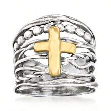 1 PC Vintage Rings Womens Rings Fashion Boho Cross Rings For Women Suitable For Daily Wear Merry Christmas Birthday New Year Valentine's Day Anniversary Gift For Her Jewelry Ring - 金色 - 查看 6