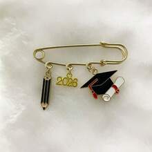 1pc Graduation Gift Doctoral Cap Pen Element Brooch
