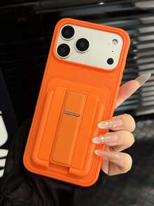 1 件新款时尚多功能皮革卡夹钱包保护套，带可折叠支架，适用于 Apple 13/14/15/16/17 Pro Max - 橘色 - 查看 3