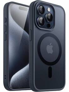 JETech Magnetic Case For IPhone 15 Pro 6.1 Inch Compatible, Slim Matte Translucent Back Shockproof Cover (Black) - Azul - 查看 12