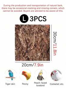 1 szt. Naturalna zabawka dla ptaków z kory drzewa, miękka kora korkowa, kora drzewa w kolorze szampańskim do wspinaczki dla gadów, dekoracja akwarium, zielona dekoracja ścienna, odpowiednia do klatek dla ptaków, aranżacja akwariów