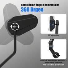 Diyife 2 Unidades Espejo de Bicicleta con Palanca Extra Larga y Espejo Grande HD, Barra de Conexión Ajustable 360 ° , Compatible con Manillar Universal de 22-25.5mm - uno por - Ver 11