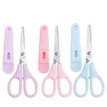 三把装不锈钢圆头剪刀 - 不锈钢刀片，带保护套。便携式多功能剪刀，粉色/紫色/浅蓝色可选。符合人体工学设计，适用于办公室/学校/家庭/艺术手工。可剪裁布料/纸张/金属丝。时尚便携。经久耐用的日常布料剪刀。 - 彩色 - 查看 10