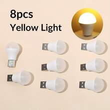 2/8 pezzi Luce notturna smart mini USB, lampada da lettura a luce bianca calda per la cura degli occhi, luce notturna LED USB portatile per camera da letto, cucina, soggiorno, illuminazione ausiliaria - Multicolore - Visualizzare 7