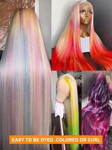 613 Blonde Lace Front Wig Human Hair 13x4 HD Transparent Wig 250% Density Brazilian Glueless Straight Lace Front Wigs Human Hair Pre Plucked With Baby Hair Bleached Knots Halloween Season - S613 - 查看 5