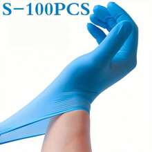 Blue Disposable Nitrile Gloves - Ultra Durable, Waterproof And Oil Resistant, Suitable Cleaning, Hair Dyeing, Pet Bathing, Non-Medical Use, 5 Mil Thickness, Powder-Material, Salon Use Gloves, Smooth Texture Gloves, Oil Resistant Gloves
