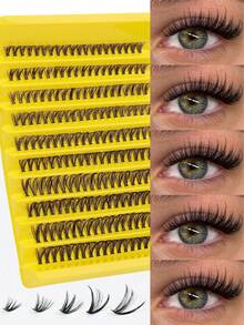 Elara 200 Cluster 30D 簇状睫毛，D 型卷翘，10-16 毫米混合长度，蓬松轻盈柔软的仿貂皮睫毛，DIY 睫毛延长套装，可重复使用，轻盈便携，非常适合初学者、日常妆容、婚礼、派对、音乐节、旅行、角色扮演和节日礼物。可打造惊艳的猫眼和狐狸眼妆容。